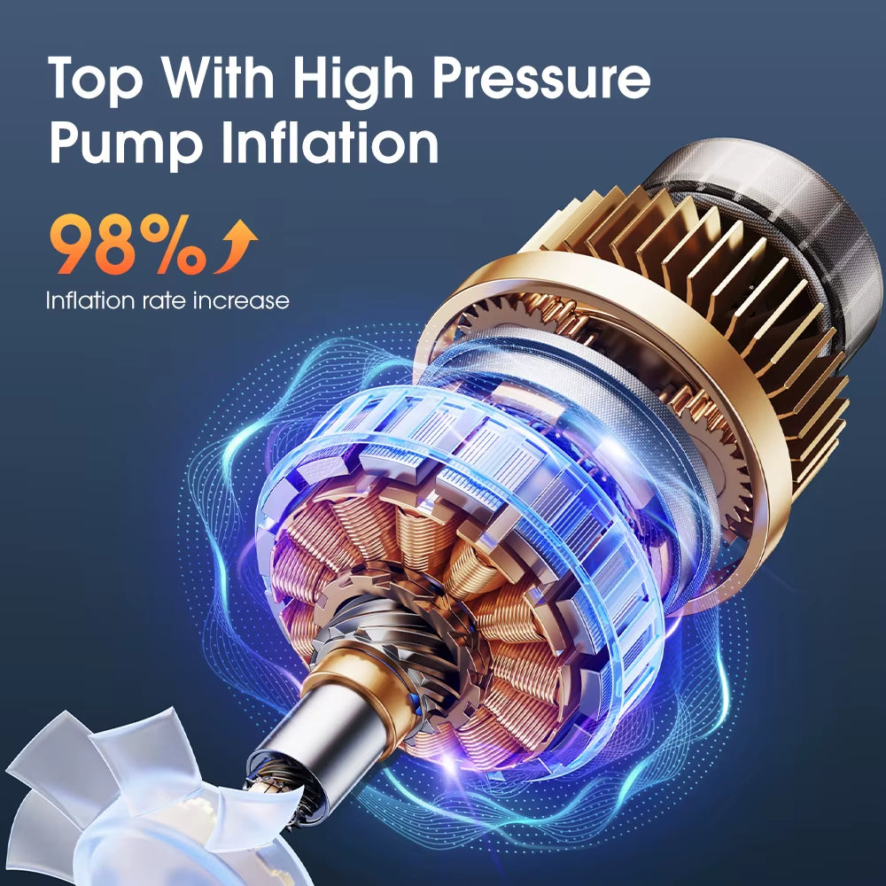 Portable Car Air Compressor Digital Tire Inflator Pump Travel Emergency LED Light Tire Air Pump Compressor for Car