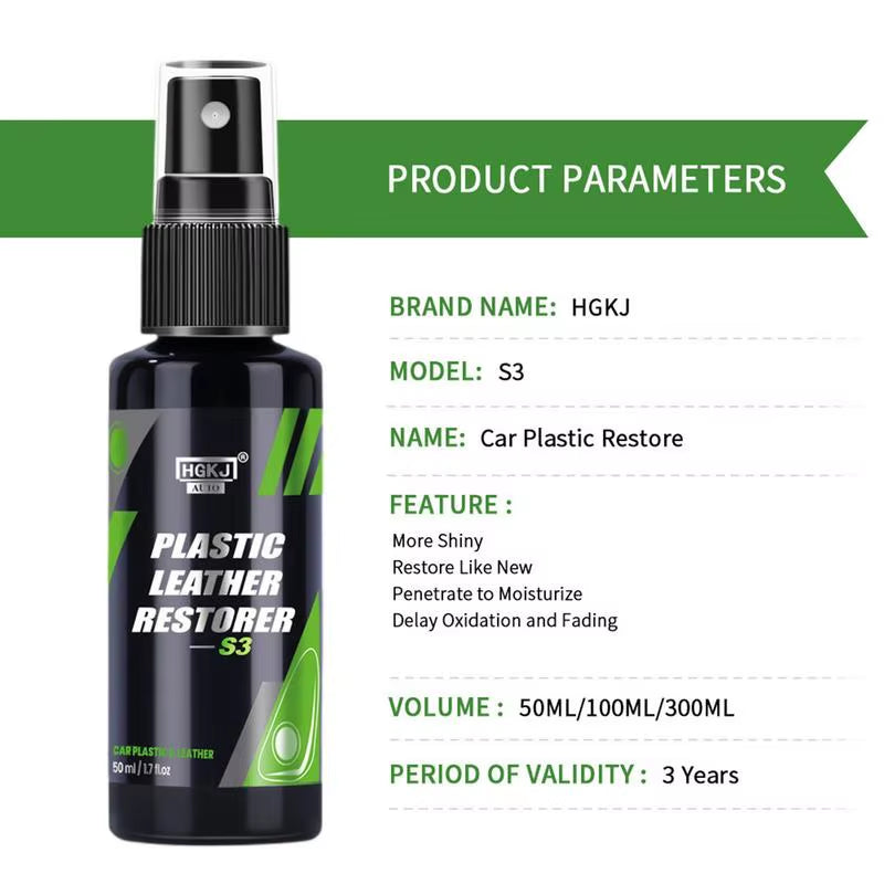 Car Interior Restoration Agent - Plastic and Leather Repair Solution (50ml, 100ml, 300ml)