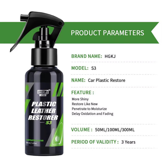 Car Interior Restoration Agent - Plastic and Leather Repair Solution (50ml, 100ml, 300ml)